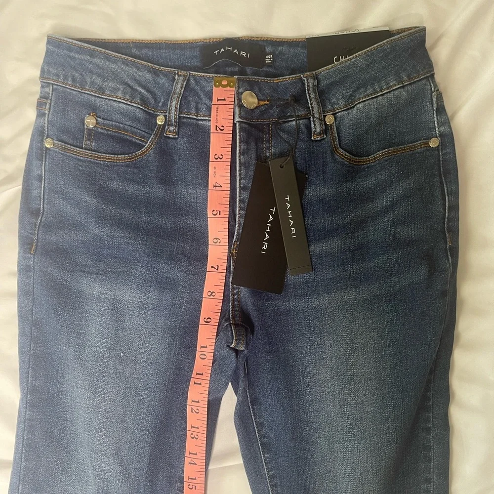 NWT Tahari Blue Skinny Jeans with Stretch and Tapered Leg - Picture 4 of 11